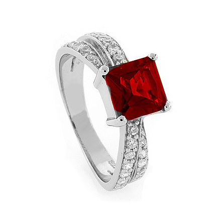 Sterling Silver Ruby Ring