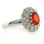 Stunning Mexican Fire Cherry Opal Silver Ring