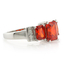 3 Stone Mexican Fire Cherry Opal Silver Ring