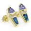 Australian Opal Tanzanite Gold Plated Earrings