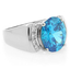 Big Blue Topaz Silver Ring