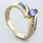 Natural Opal Ring 0.07 ct tw Diamonds 14K White Gold .43 ct Natural Tanzanite