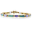 Genuine Australian Opal and Tanzanite Gold Bracelet