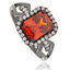 Amazing Fire Opal Oxidized Silver Ring