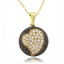 Heart Gold Plated .925 Oxidized Silver Pendant