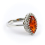 Silver Mexican Fire Opal Ring