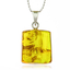 100% Natural Amber With Insect Parts Silver Pendant 25mm x 10mm