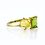 Natural High Quality Mexican Fire Jelly Opal Peridot 14K Gold Ring