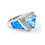 Blue Opal and Topaz Silver Ring