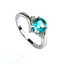Paraiba Pear Cut Silver Ring