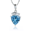 Aquamarine Trillion Cut Stone Silver Pendant