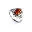 Oval Cut Mexican Fire Cherry Opal Silver Ring 9 mm x 7 mm