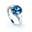 Blue Topaz Sterling Silver Oval Cut Gemstone Ring