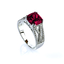Micro Pave Ruby .925 Sterling Silver Ring