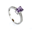 Petite Micropavé Amethyst Halo Engagement Ring
