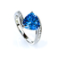 Silver Trillion Cut Blue Topaz Ring