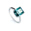 Emerald Cut Alexandrite 10 mm x 7 mm Silver Solitaire Ring