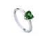 Sterling Silver Heart Shape Cut Emerald Ring