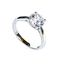 9 mm Bridal Solitaire Silver Ring