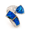 Australian Opal Ring and Trillion Cut Blue Topaz
