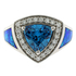 Australian Opal Ring with Huge Blue Topaz