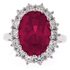 Red Ruby Princess Kate Style Silver Ring
