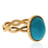 High Quality Natural Turquoise 18K Yellow Gold Infinity Ring