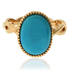 High Quality Natural Turquoise 18K Yellow Gold Infinity Ring