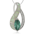 Marquise Cut Alexandrite and White Opal Silver Pendant